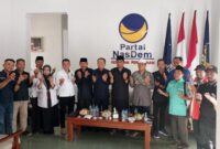 Elite Partai Nasdem, PKB, dan PKS kumpul. Bahas banyak hal di DPD Nasdem Lombok Tengah.
