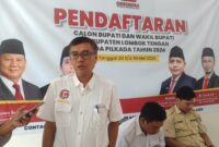 Ketua Panitia Pendaftaran Calon Bupati dan Wakil Bupati Lombok Tengah DPC Gerindra untuk Pilkada 2024 (Wawan/Koran Mandalika)