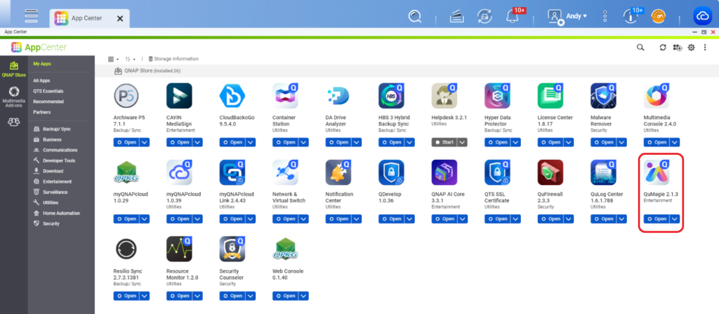 Pastikan QuMagie, sudah terinstall di QNAP NAS dari App Center.