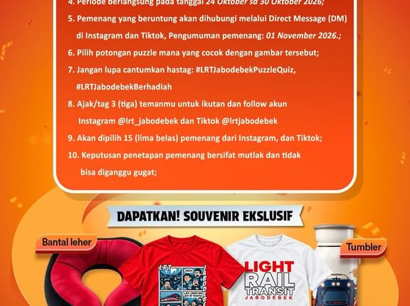 Uji Ketelitian Lewat Puzzle Quiz, LRT Jabodebek Siapkan Merchandise Eksklusif bagi Pemenang